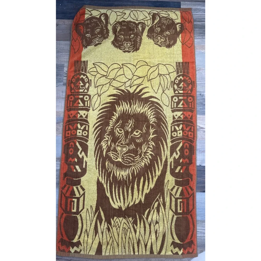 Franco Vintage Lion Beach Towel EUC No Tags